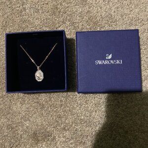 Swarovski Swan Signum Pendant Necklace - Rose Gold Tone Plated (New)